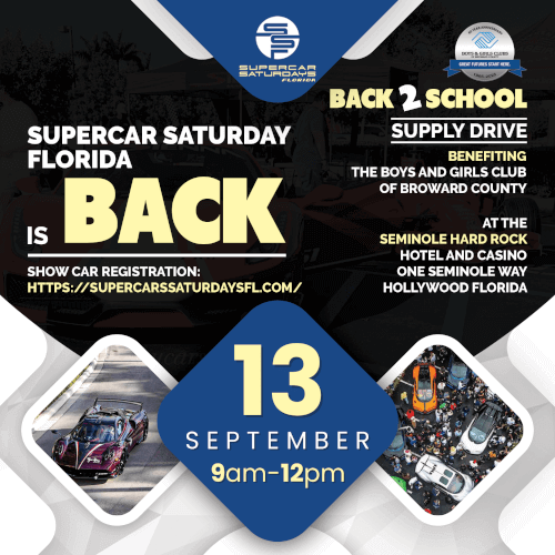 Supercar Saturdays Florida Car Show at The Seminole Hard Rock Hotel and Casino